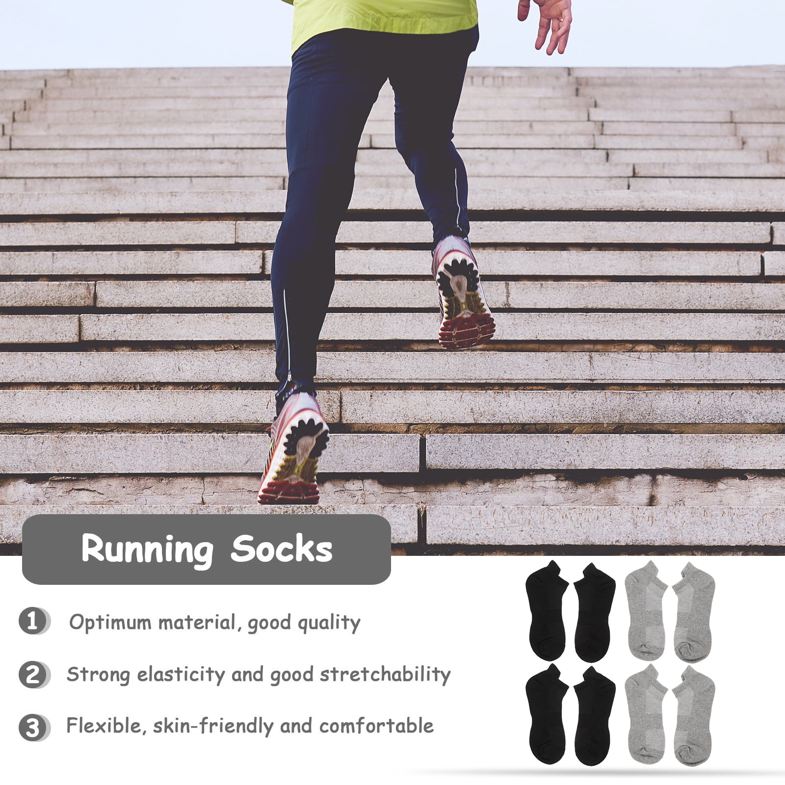 Stocking Stuffers' Socks 4 Pairs Cotton Combed Low Cut Men and Women