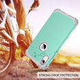 thumbnail image 3 of iPhone XR Cases, XR iPhone Case, 3 in 1 Heavy Duty Rugged Hybrid Hard PC Cover Soft Silicone Bumper Impact Resistant Shockproof Protective Cases for iPhone XR 6.1 Inch (2018), Mystic Green, 3 of 8
