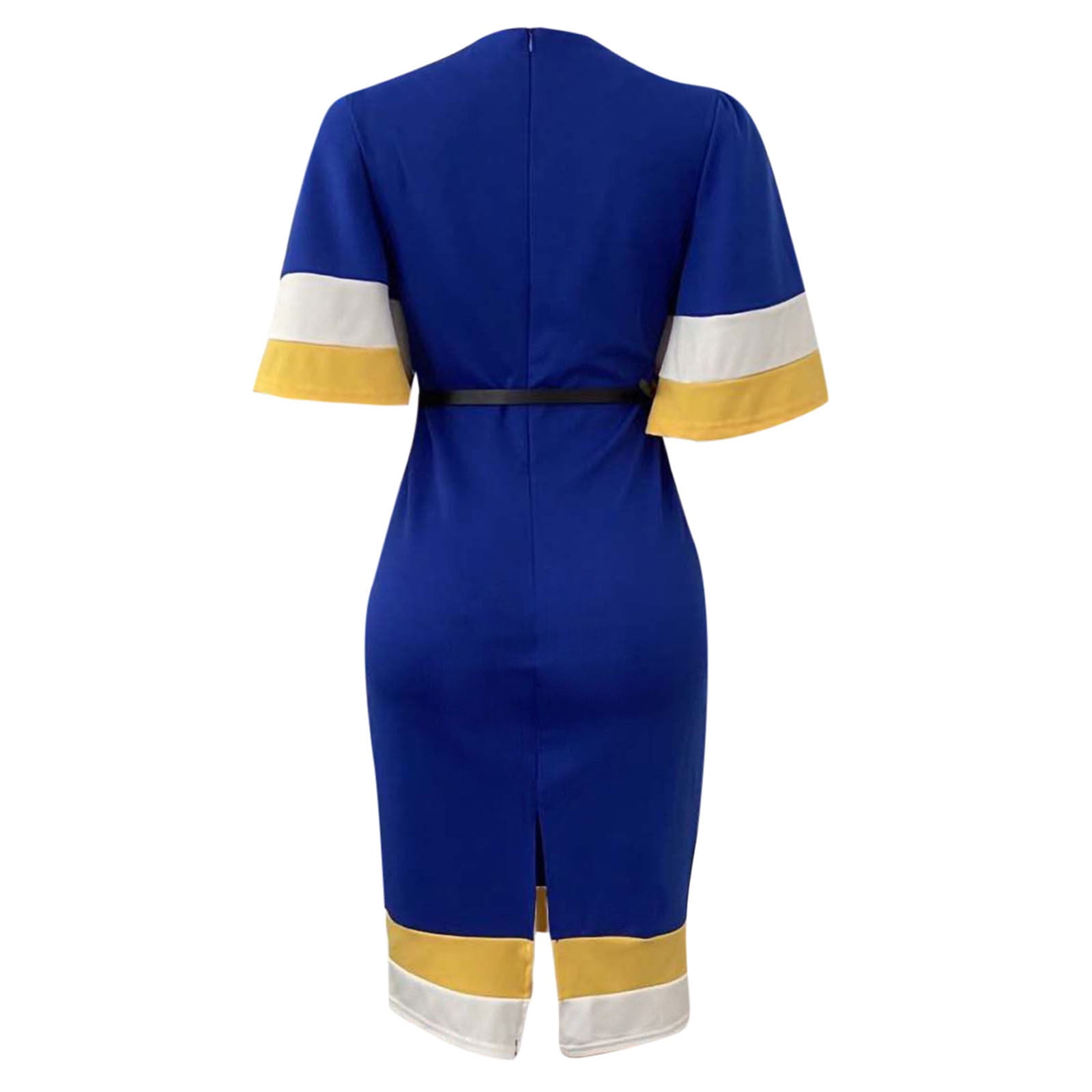 Short Sleeve Dress for Women Casual Letter Color Matching Flared