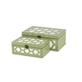 thumbnail image 2 of Serapha Set of 2 Mirror Overlayed Boxes - Green, 2 of 5