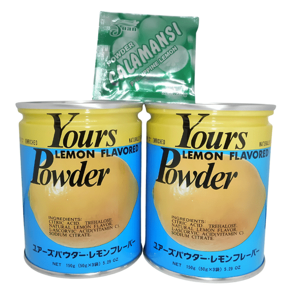 Yours (Japan) Lemon Flavored Powder, 5.2 oz. / 2 cans Calamansi Sampler Sachet