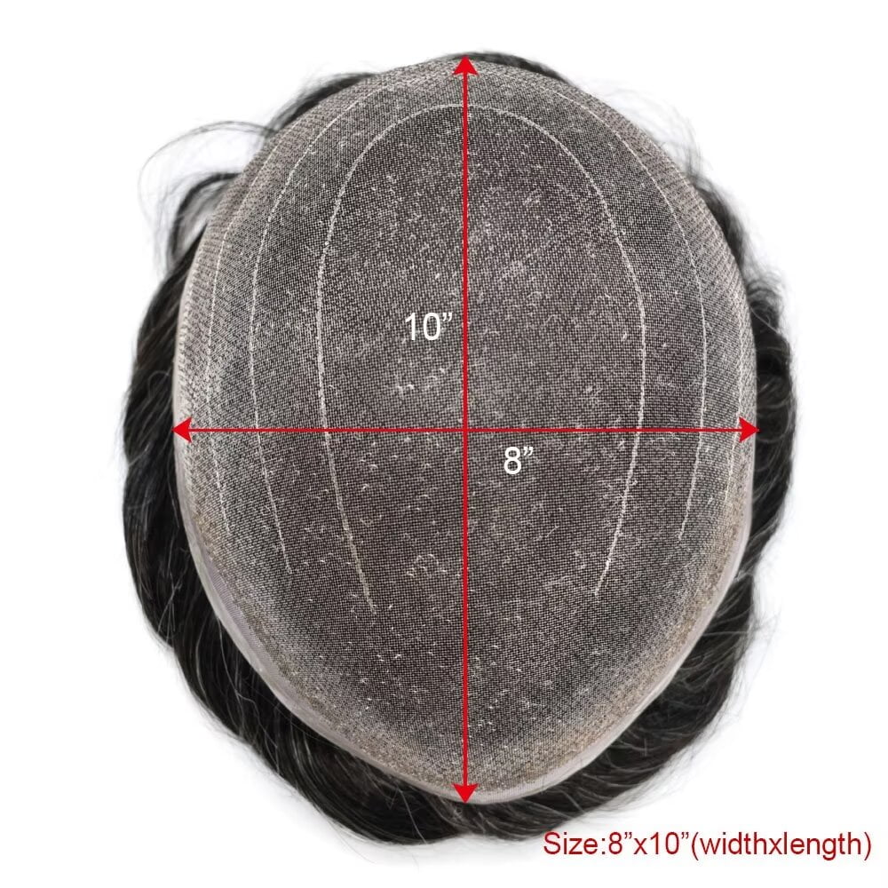 Lyrical Hair Toupee for Men Hair System for Man Siwss Super Welded Lace Mens Hairpieces Human Hair Replacement System Lace Hair Unirs Wig #1B20 Off Black with 20% Gray