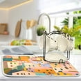 thumbnail image 5 of Yayeee Dish Drying Mat for Kitchen Counter 16"x18" Microfiber Absorbent Pad, Orange Cityscape Painting, 5 of 7