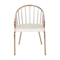 thumbnail image 4 of Noble House Gavin Modern Velvet Dining Chair with Stainless Steel Frame, Set of 2, Beige, Rose Gold, 4 of 8