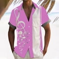 thumbnail image 2 of IWRICH Men's Plus Size Vacation Shirts Button down Short Sleeve Printed Tops Buttons up Summer Beach Hawaiian T Shirts Pink XL, 2 of 4