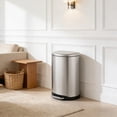 thumbnail image 3 of Innovaze 10.6 Gal./40 Liter Stainless Steel Semi-round Step Garbage Can for Kitchen, Soft Close, Fingerprint Resistant, 3 of 8