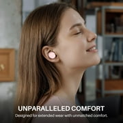 TOZO T6 Earbuds Wireless Bluetooth Ear Buds, 50H, AI Chat/Translation/Clear Mics, Stereo Bass, Wireless Charging, App-32EQ, IPX8 Waterproof Headphones, Rose Gold