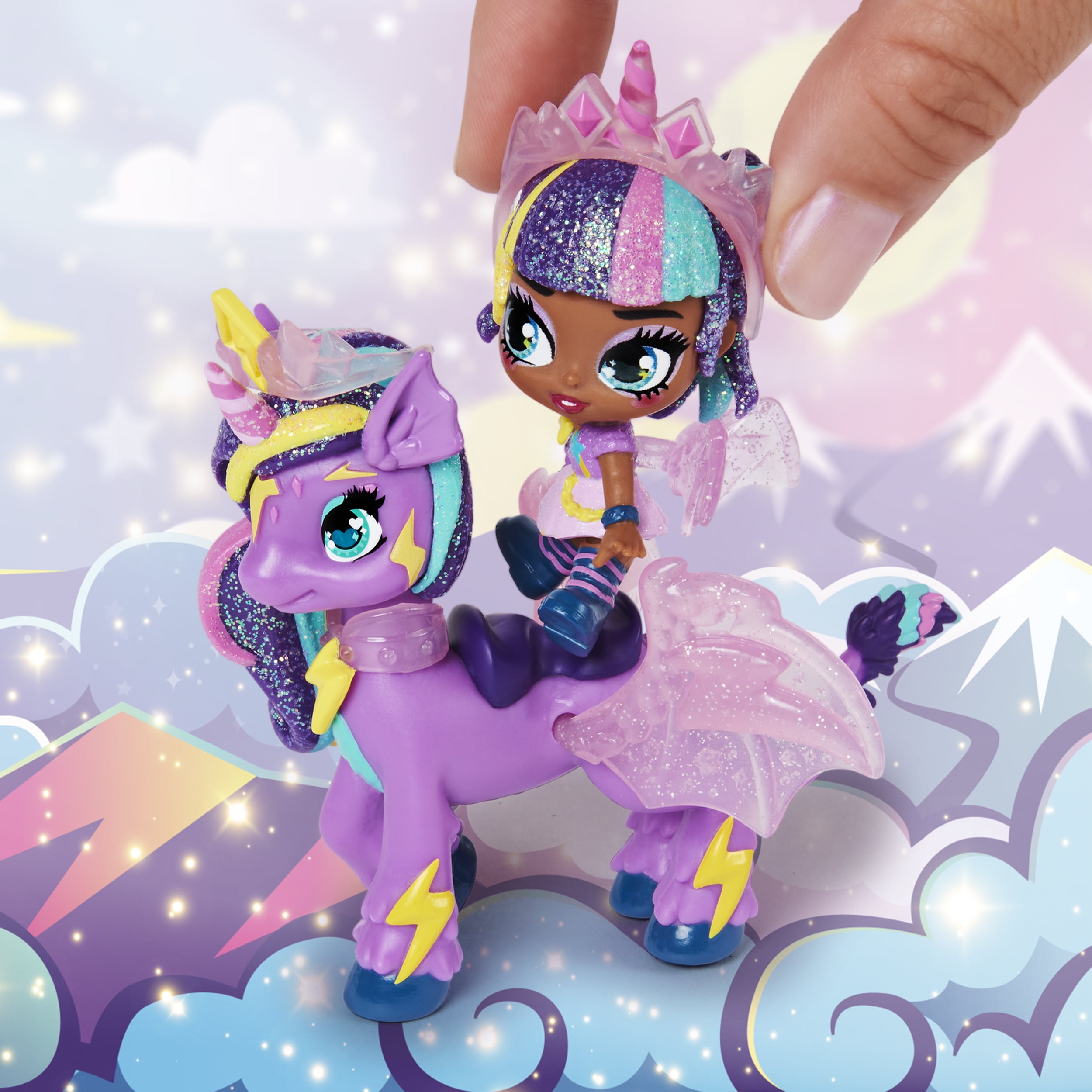 Hatchimals Pixies Riders, Moonlight Mia Pixie and Unicornix Glider Hatchimal Set with Mystery Feature