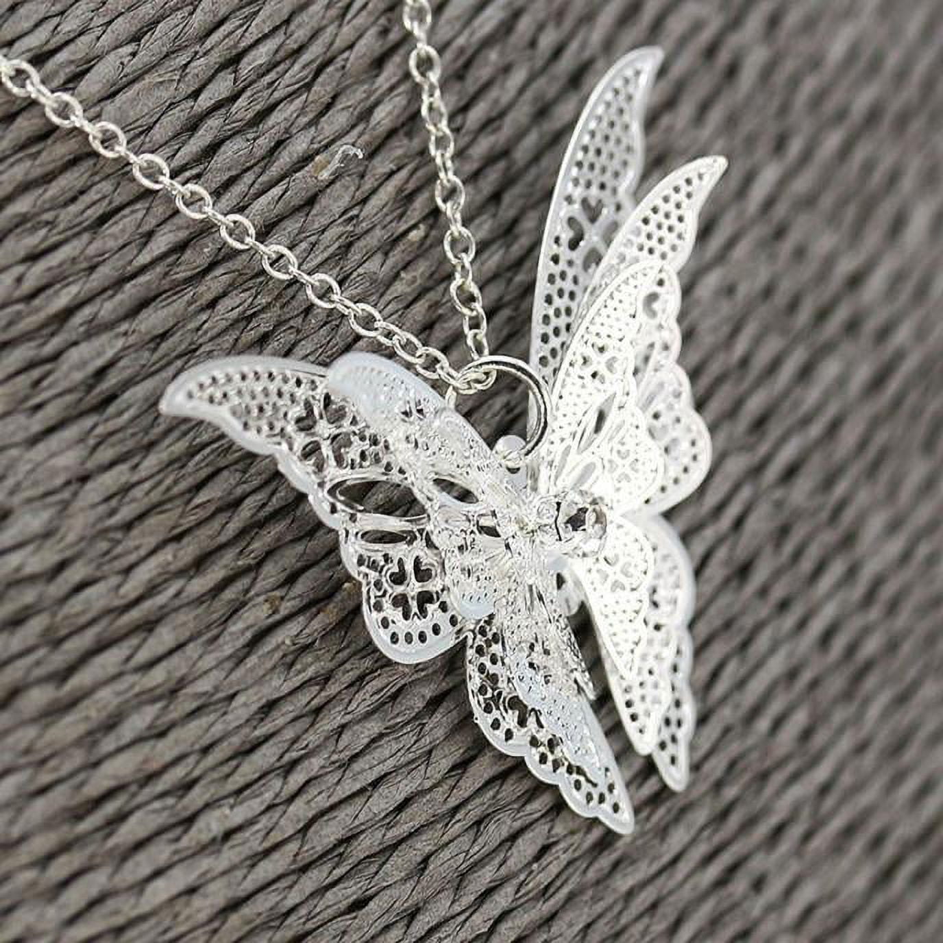 Pompotops Butterfly Pendant Necklaces Personalized Alloy Necklace Clothing Accessories Birthday Anniversary Jewelry Gift for Women Girls, Women's