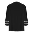 thumbnail image 4 of MIXUE Womens Summer Tops Solid Color O Neck Long Sleeve Business Casual Dressy Tunic Tee Shirts Activewear,Black,XL, 4 of 5