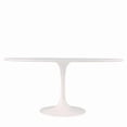 thumbnail image 4 of Plata Import Oval Shiny MDF Table in White, White MDF Table, Aluminum Table, White Table with Aluminum Base, Oval Table with semi-glossy finish, White Oval Table 66", 4 of 4