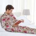thumbnail image 5 of KLL Rose Mix Leopard 4 Sleepwear Mens Flannel Pajamas,Long Cotton Pj Set, 5 of 7