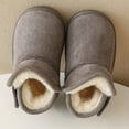 thumbnail image 6 of Tisuna Toddler Girls Snow Boots Solid Color Anti Slip Pull On Ankle Booties Thermal Warm Winter Kids Short Boots Grey Size 4.5-5 Years, 6 of 6