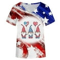 thumbnail image 4 of Fartey 4th of July Shirts for Women Cute Gnomes Graphic Tees Loose Comfy Short Sleeve V Neck T Shirts Memorial Day American Flag Tops Red S, 4 of 4