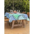 thumbnail image 4 of 60x120 Inch Outdoor Tablecloth with Umbrella Hole Zipper Rectangle Abstract Art Coastal Rectangular Tablecloths Outside Waterproof Nautical Summer Beach Ocean Patio Table Cloth Cover for Picnic Party, 4 of 8