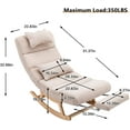 thumbnail image 2 of Rocking Lounge Chair, Modern Accent Rocking Glide Chair with Large Back, Pull Out Pedal and Pillows, Upholstered Lie or Sleep Lazy Chair for Nursery, Living Room, Bedroom, 2 of 6