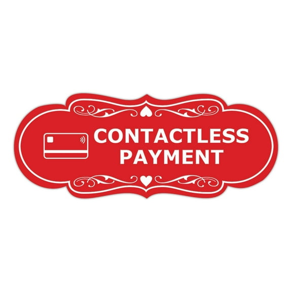 Signs ByLITA Designer Contactless Payment Sign (Red) - Large