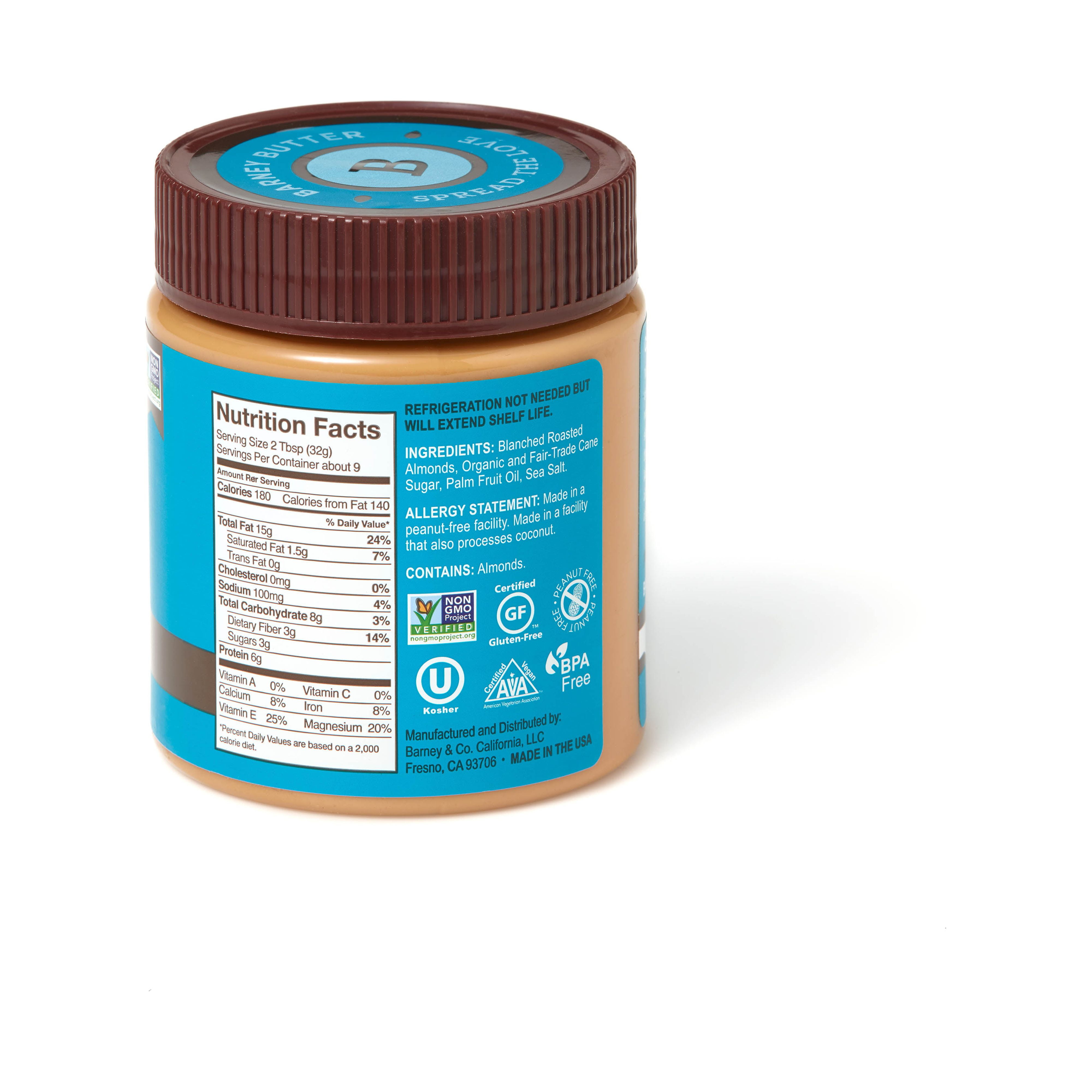(3 pack) Barney Butter Smooth Almonds Butter, 10 oz