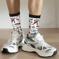 thumbnail image 6 of Fuzoiu Retro Style Print Athletic Crew Socks for Men & Women,Casual Crew Socks,Above Ankle Crew Socks for Business, Casual, 6 of 6