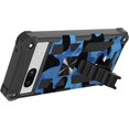 thumbnail image 6 of Camouflage Case for Google Pixel 7a with Metal Kickstand, Camo Phone Cover Built-in 360° Rotate Ring Stand Case for Google Pixel 7a MC Dark Blue, 6 of 12