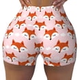 thumbnail image 2 of Fotbe cute fox pink Shorts Sin Costuras – Shorts Deportivos de Cintura Alta para Mujer, Elásticos para Gimnasio, Yoga, Running o Ciclismo-Large, 2 of 8