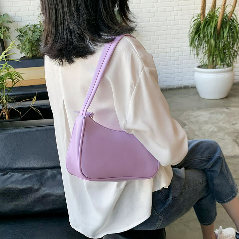 Multipocket Baguette - Purple nylon bag