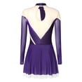 thumbnail image 2 of Zaldita Women's Figure Ice Skating Dress Long Sleeve Shiny Rhinestones Lyrical Dance Dresses Purple 3XL, 2 of 3