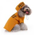 thumbnail image 2 of Halloween Dogs Clothes Set with Hat Striped Prison Uniform with Numbers Set Dress Up Jackets Coats Pets Dog Costume, 2 of 5