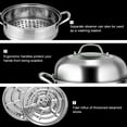 thumbnail image 5 of Topbuy 11" Stainless Steel Steamer Set Cookware Pot 3-Tier Food Steamer, 5 of 10
