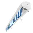 thumbnail image 4 of Awntech 8 Ft Key West Left Motorized Heavy Duty Patio Retractable Awning with Cassette (96in x 9.38in x 78in), Bright Blue/White Stripe, 4 of 8