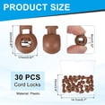 thumbnail image 2 of Uxcell Round Cord Lock, Plastic Single Hole Spring Loaded Toggle Stoppers Light Brown, 2 of 7