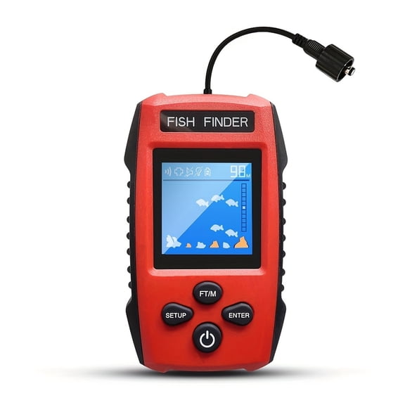 Color LCD Fish Finder with Wired Sensor, Deep Water Display for Boats