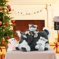 thumbnail image 7 of Tezituor 4Pcs Schnauzer Dog Stuffed Animal 19.6" Mom Schnauzer Dog Plush with 3 Puppies Plush Toy, 7 of 7