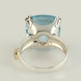 thumbnail image 3 of KIRAN FINE JEWEL Cushion Blue Topaz Cocktail Band Ring Yellow Gold Plated 925 Silver Anniversary Women Gemstone Statement Jewelry Gift For Her, 3 of 5