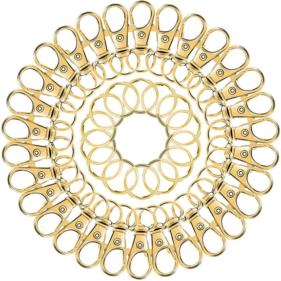 ZPAQI Keychain Clip and Rings Swivel Lobster Claw Clasps Metal Hooks for Crafting