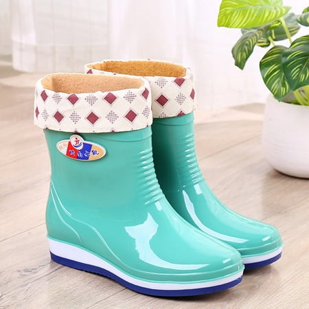 

Cathalem Bouts for Men Rain Boots For Women Adults Medium Rain Boots Fashionable Water Boots Cotton Padded Vegan Snow Boots Women Green 7.50