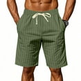 thumbnail image 4 of DPTALR Men's Linen Shorts, Casual Lightweight Drawstring Shorts Elastic Waist Short Pants with Pockets #Army Green Big and Tall Men XL, 4 of 9