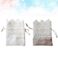 thumbnail image 5 of 10pcs Luxury Lace Drawstring Bag Jewelry Gift Storage Pouches Drawstring Cloth Bags Wedding Candy Bags (5pcs White and 5pcs Beige), 5 of 9