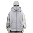 thumbnail image 4 of TTUHYWXI Christmas Balaclava Hoodie Zipper Winter Hoodies for Men Women Trendy Double Layer Hooded Sweatshirt Fleece Zip Jacket (Light Gray, XL), 4 of 4