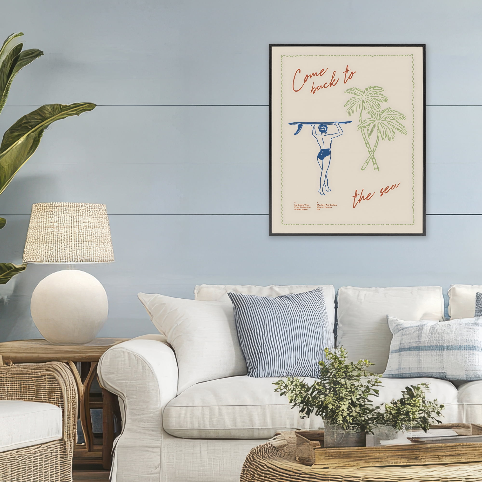 Stupell Industries Come Back To The Sea Black Framed Giclee Art, design by The Prints Vibe