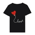 thumbnail image 4 of ICHUANYI Women's T-shirt Valentine's Day Print Shirts Short Sleeve Crew Neck Tops Cloth New Trending, 4 of 5