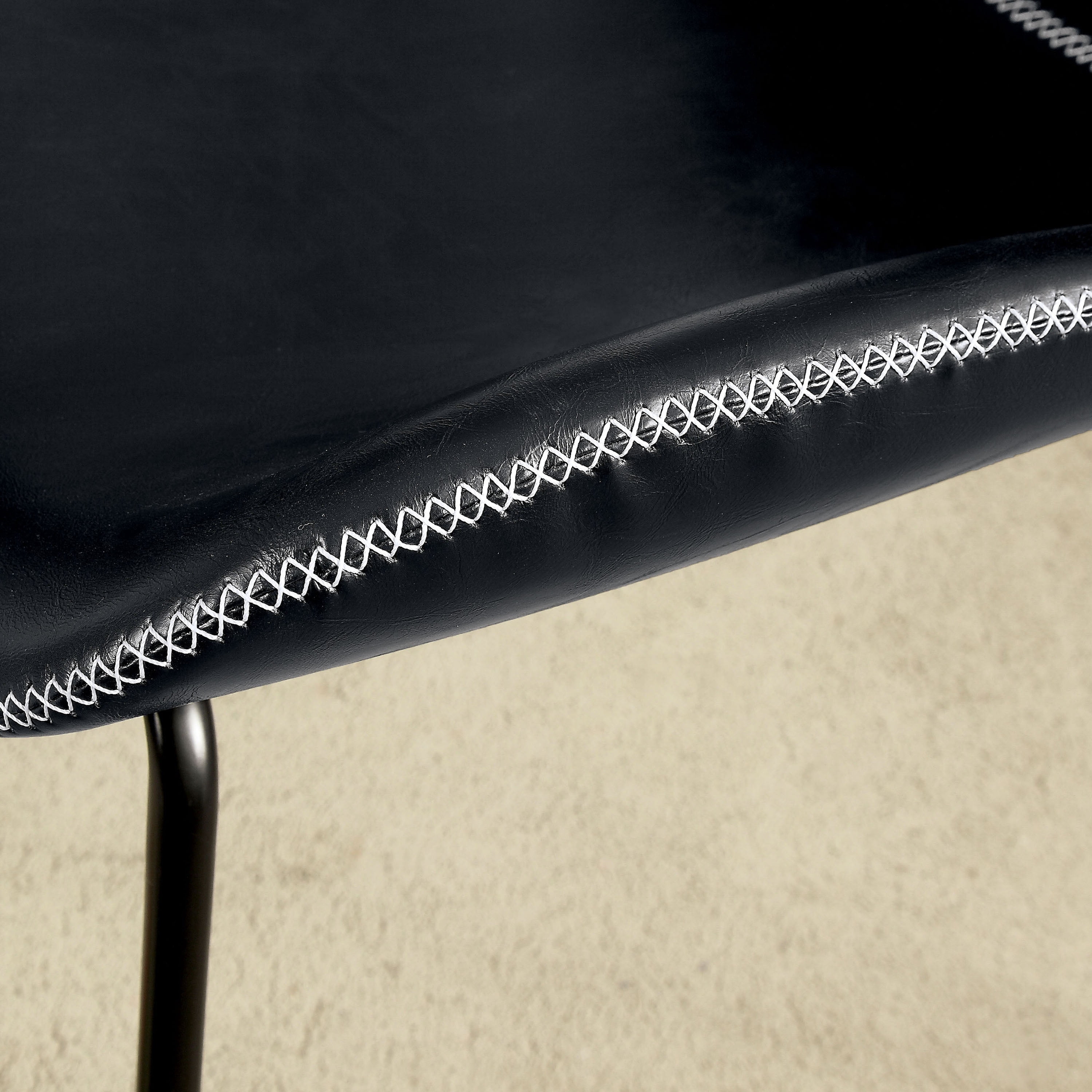 Vendell Contemporary Armless Bucket Accent Chair, Black