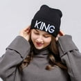 thumbnail image 3 of 2017 Winter Warm Skullies Beanies Knit KING QUEEN Hat Skullies Bonnet Hats For Men Women Beanie Ski Embroidery Cap S4, 3 of 5