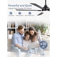 thumbnail image 2 of Lokivas 52" Modern Black Ceiling Fan with Light and Remote Control, Bedroom, Living Room,Ultra-Quiet DC Motor, Bright LED Light, 6-Speed, 2 of 7