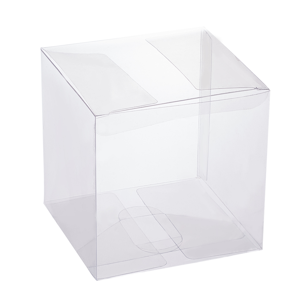 BENECREAT 30Pcs Clear Plastic Party Favor Box for Wedding Party Treats Candy Choclate and