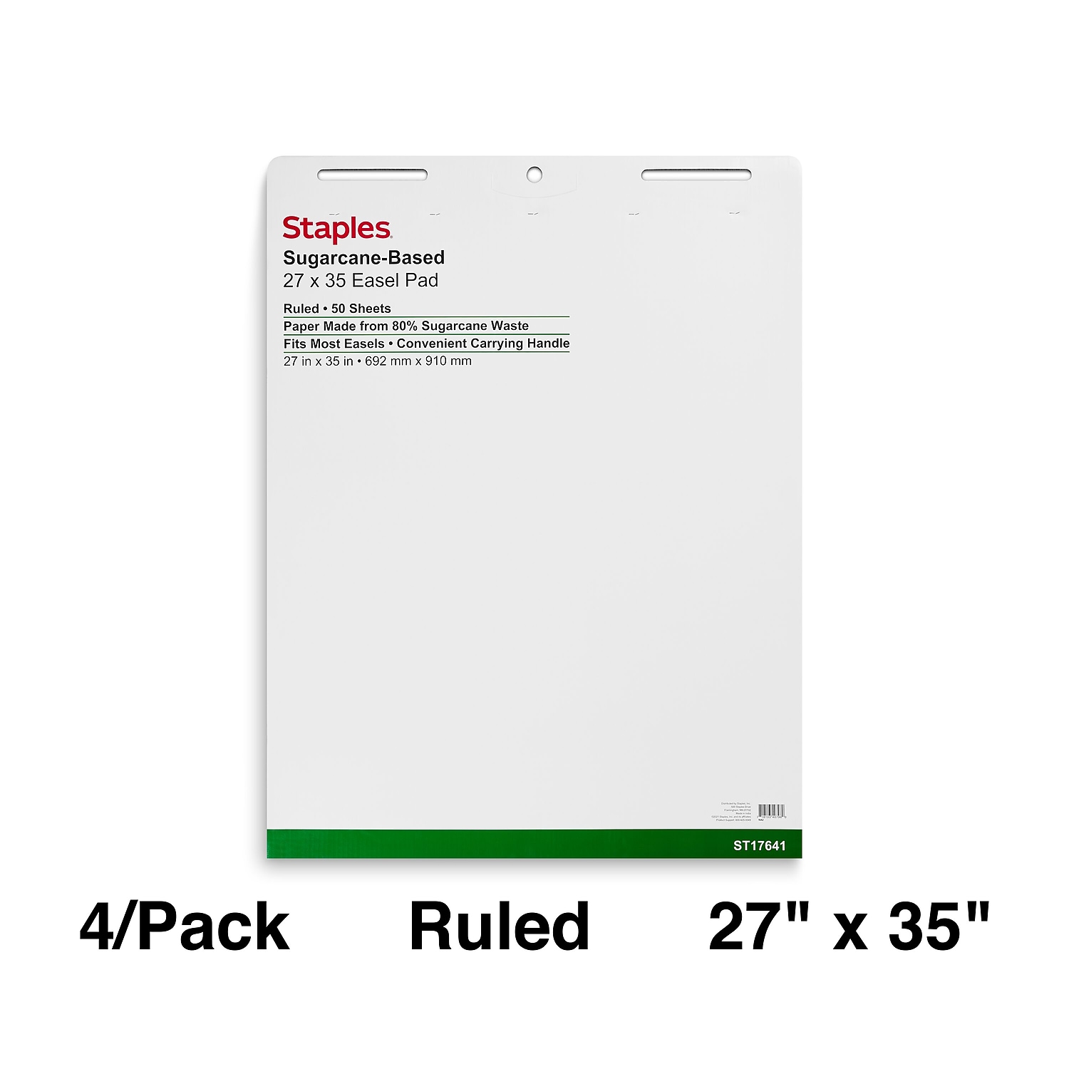 Staples Easel Pads 27" x 35" White 50 Sheets/Pad 4 Pads/Carton (ST17641)
