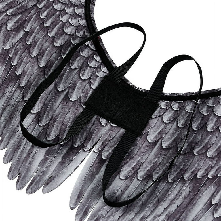 3D Angel Wings Halloween Mardi Gras Theme Party Costume Cosplay Decoration  Large Black Wings Devil Accessories For Adults Kids
