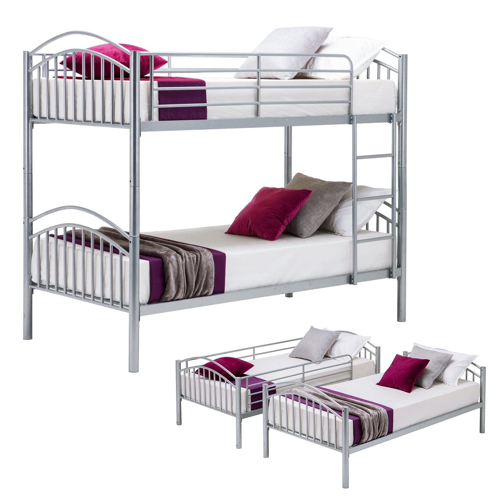 Mecor Bed Frame Convertible Twin Over Twin Metal Frames or 2 Frames