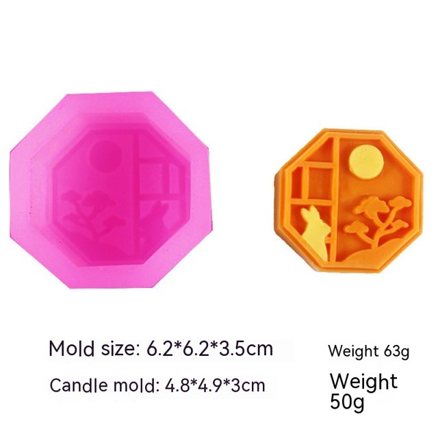 Moldes de silicona -Moldes de silicona para jabones caseros, barra de loción, gelatina, bomba de baño, cera de abejas, resina, chocolate y postre-estilo chino(Rojo rosa)(2 piezas)