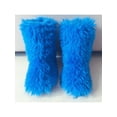 thumbnail image 3 of Ritualay Ladies Comfortable Mid Calf Boot Cozy Faux Fur Fuzzy Snow Boots Indoor Outdoor Casual Fashion Winter Warm Shoes Royal Blue 7, 3 of 3